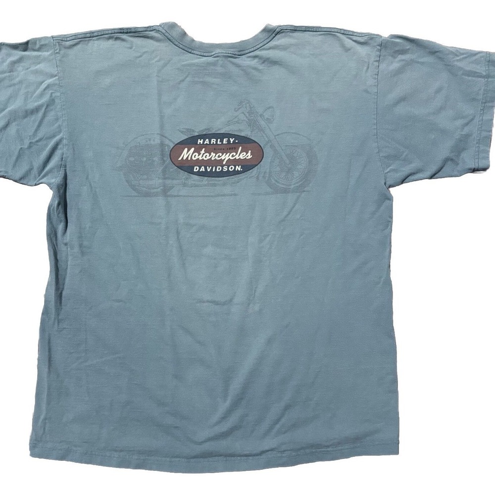 Vintage Harley Davidson T-Shirt Short Sleeve Moto Grunge Biker Mens Size 2XL XXL